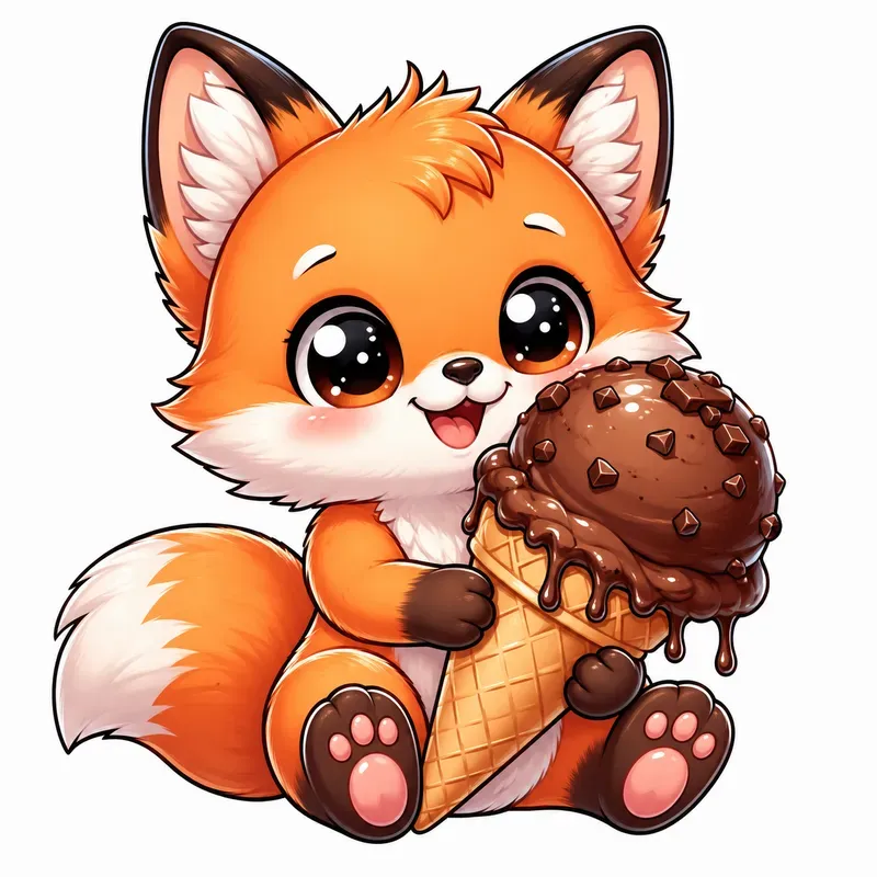 Kawaii Animal Food Stickers