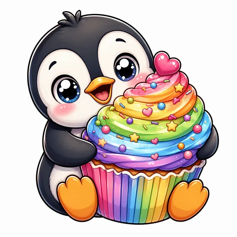 Kawaii Animal Food Stickers