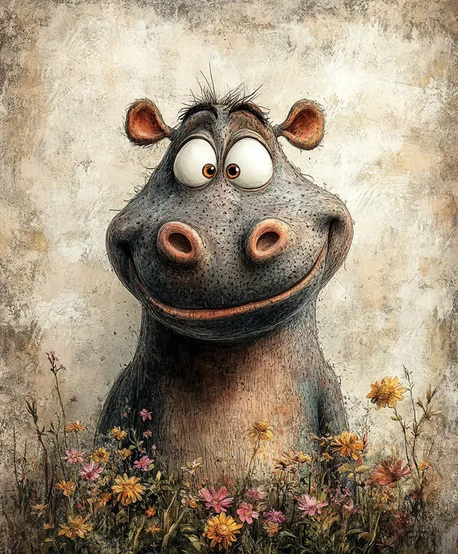 Whimsical Animals In Flower Gardens