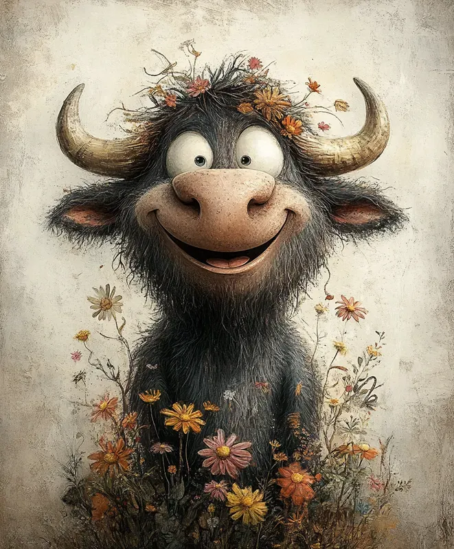 Whimsical Animals In Flower Gardens
