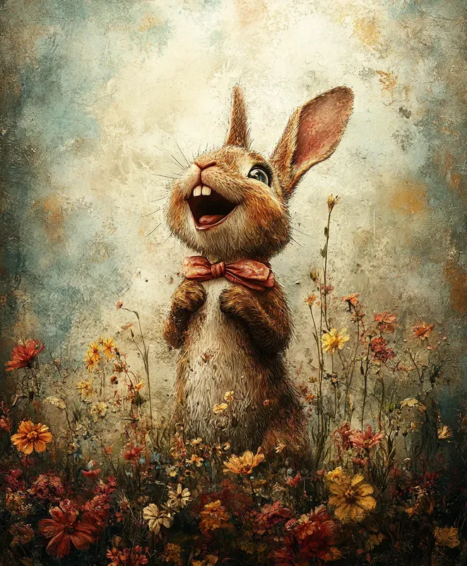 Whimsical Animals In Flower Gardens