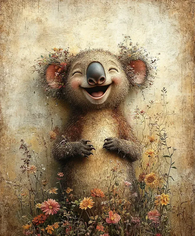 Whimsical Animals In Flower Gardens