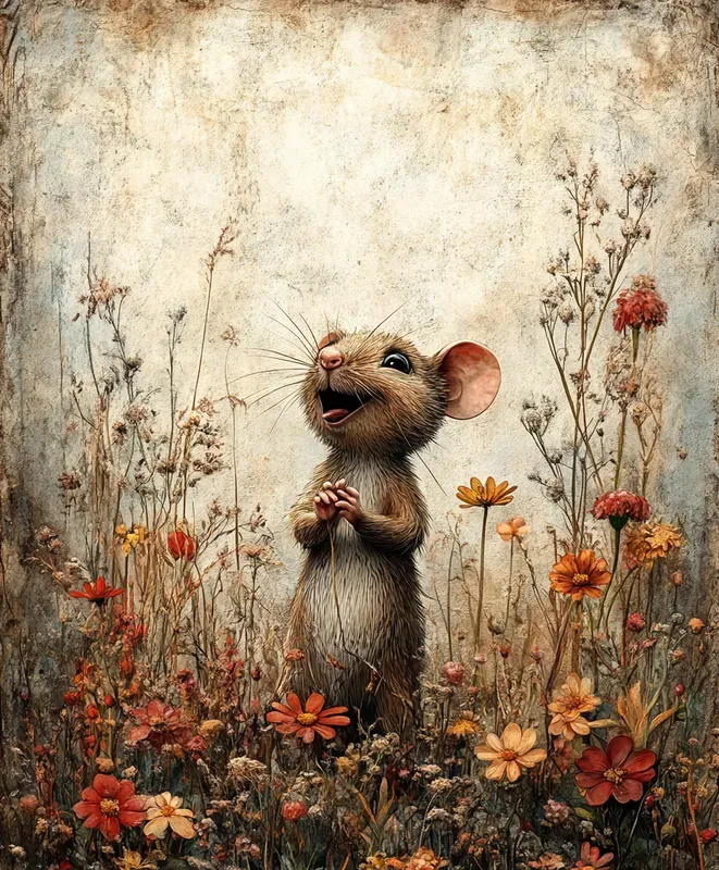Whimsical Animals In Flower Gardens