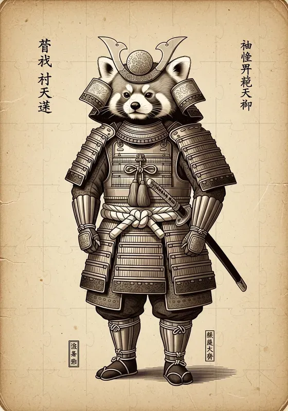 Vintage Edo Sepia Illustrations