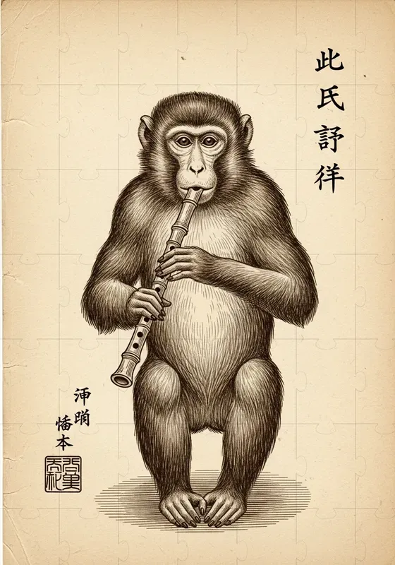 Vintage Edo Sepia Illustrations