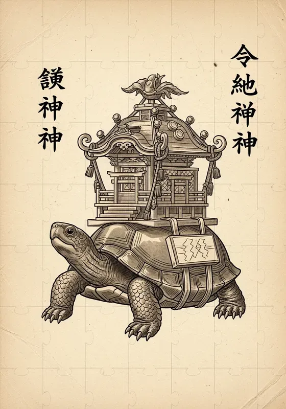 Vintage Edo Sepia Illustrations