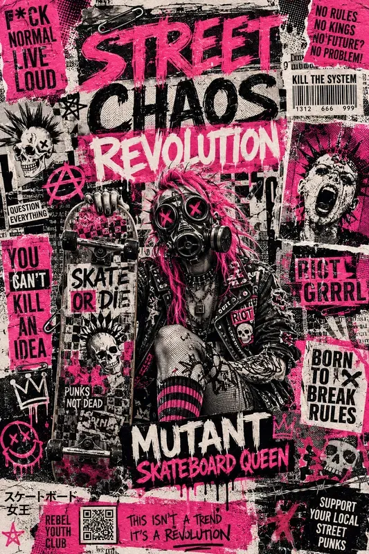 Brutalist Punk Poster Collection Sets