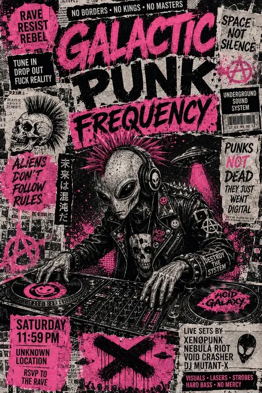 Brutalist Punk Poster Collection Sets