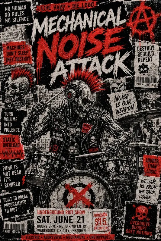 Brutalist Punk Poster Collection Sets