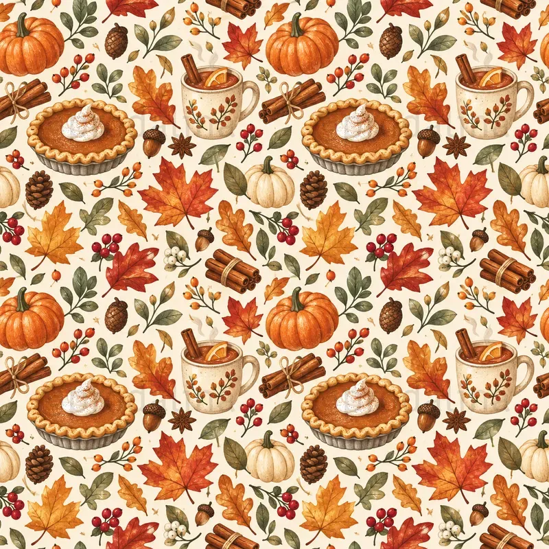 Cozy Thanksgiving Seamless Patterns
