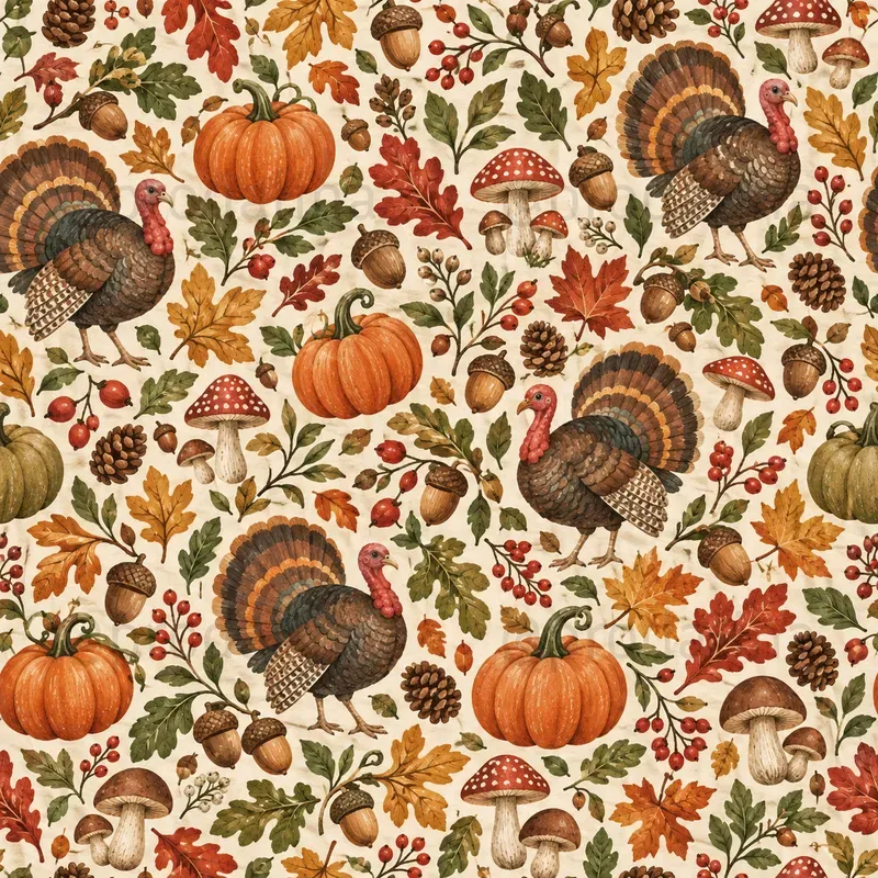 Cozy Thanksgiving Seamless Patterns