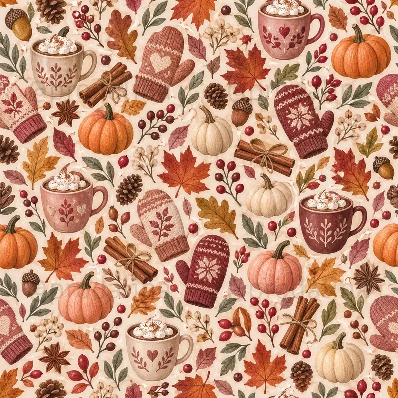 Cozy Thanksgiving Seamless Patterns