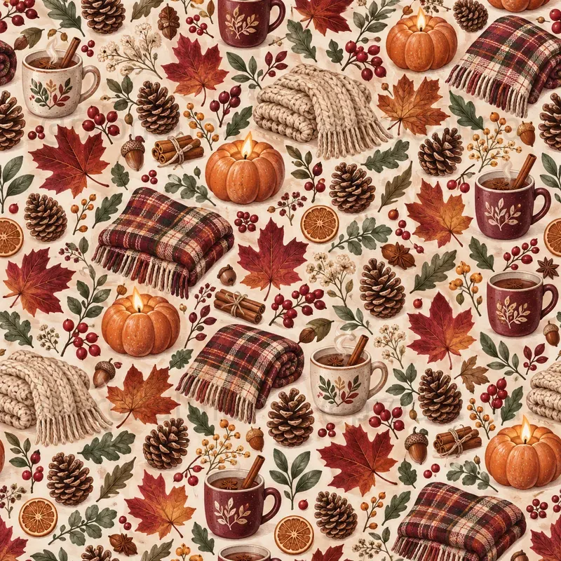 Cozy Thanksgiving Seamless Patterns