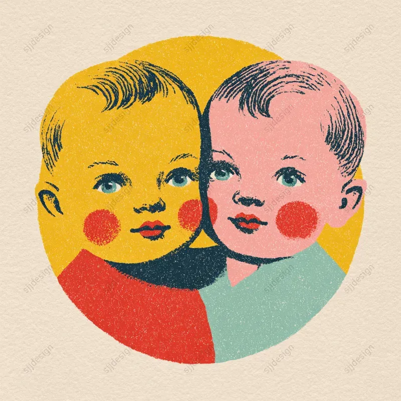 Vintage Easter Folk Illustration Style