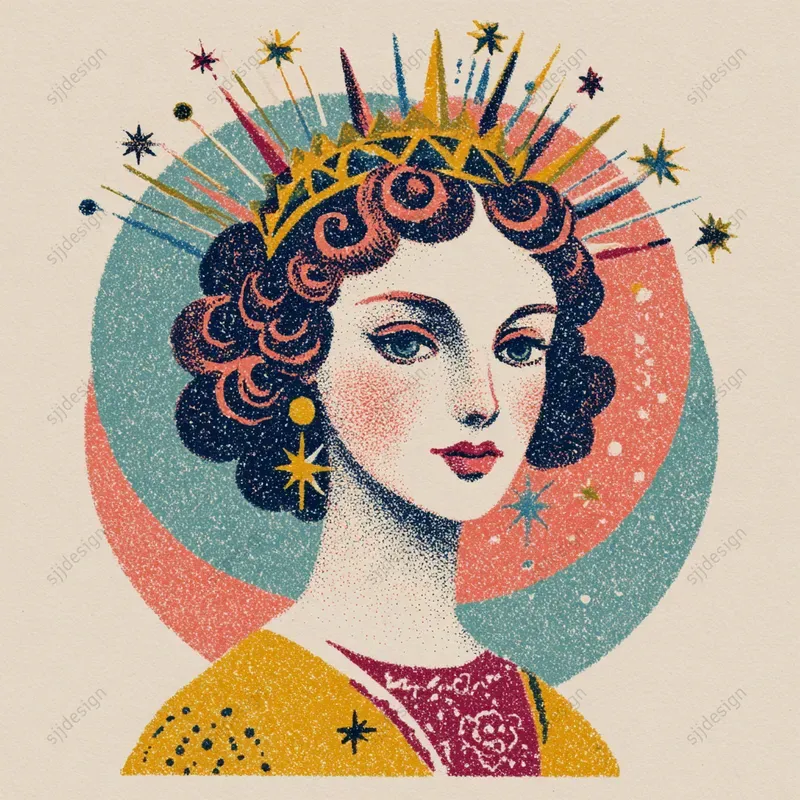 Vintage Easter Folk Illustration Style
