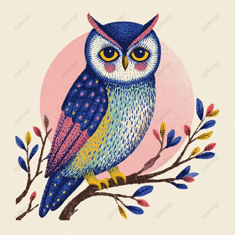 Vintage Easter Folk Illustration Style