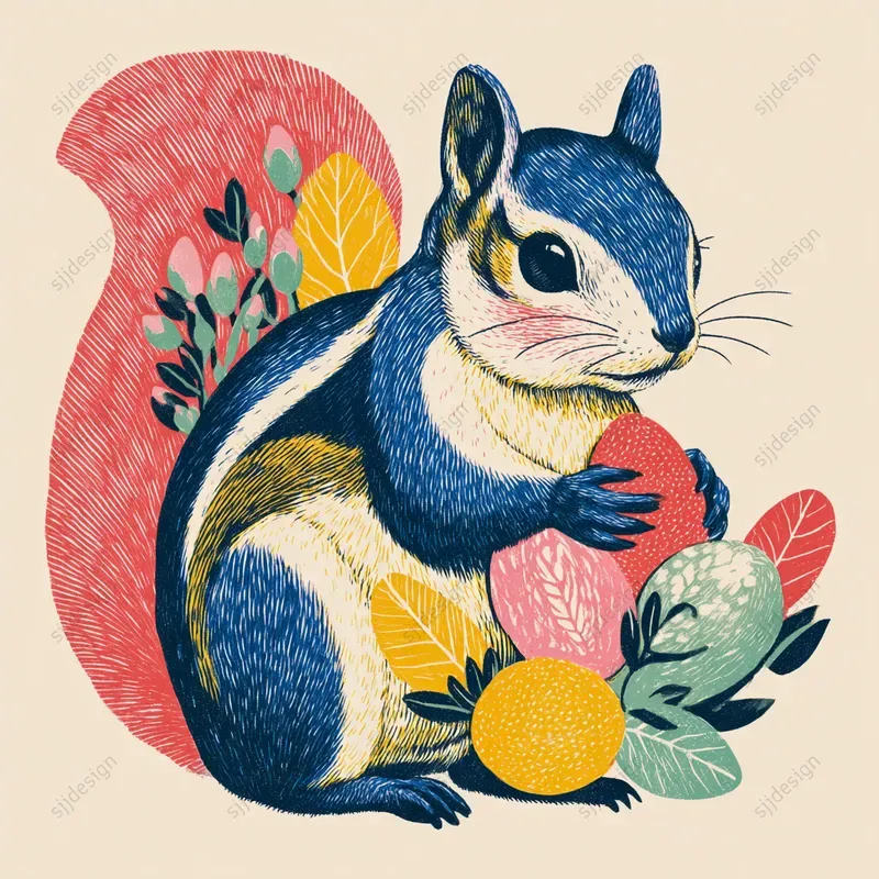 Vintage Easter Folk Illustration Style