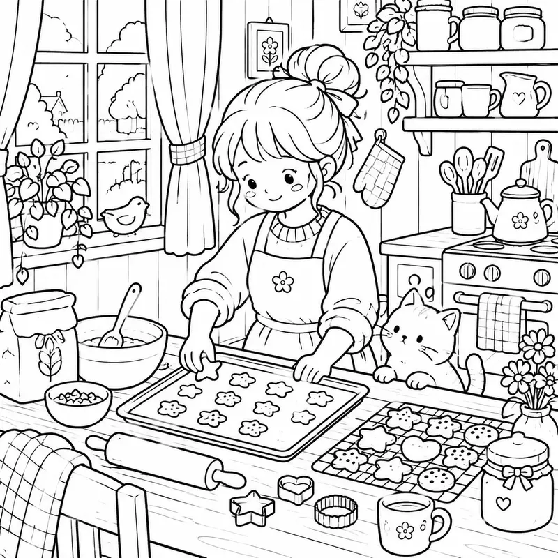 Food Cozy Moments Coloring Book Pages