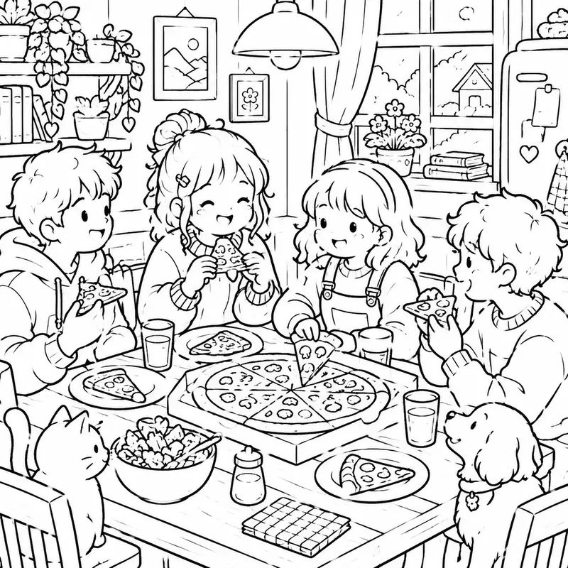 Food Cozy Moments Coloring Book Pages