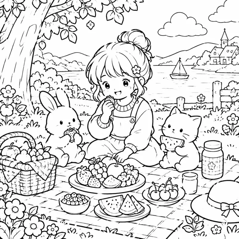 Food Cozy Moments Coloring Book Pages