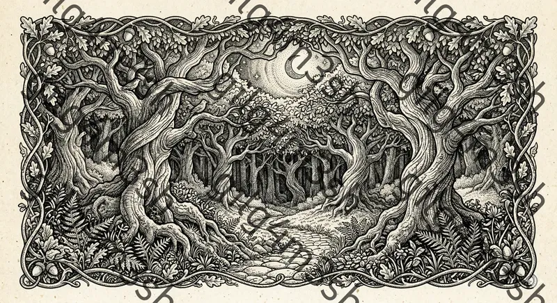 Ink Pen Storybook Landscapes