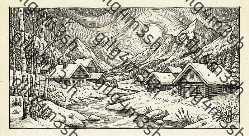 Ink Pen Storybook Landscapes