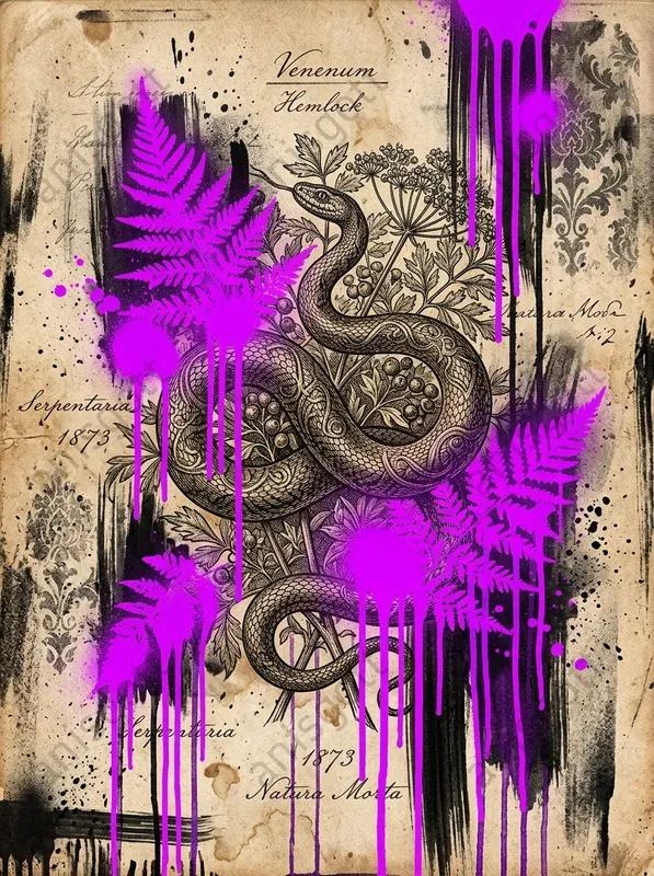 Dark Botanical Gothic Neon Junk Journals