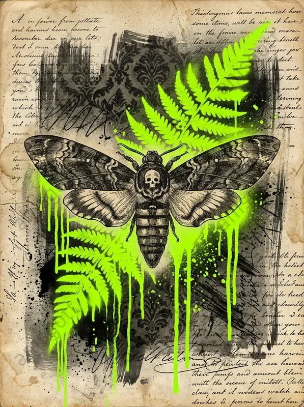 Dark Botanical Gothic Neon Junk Journals