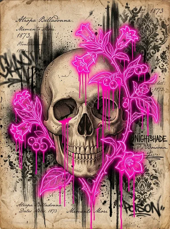 Dark Botanical Gothic Neon Junk Journals