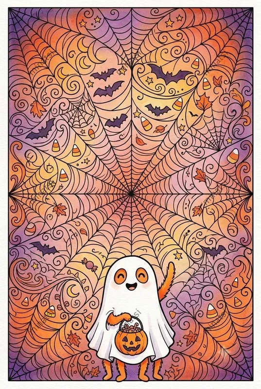 Cute Halloween Spider Watercolors