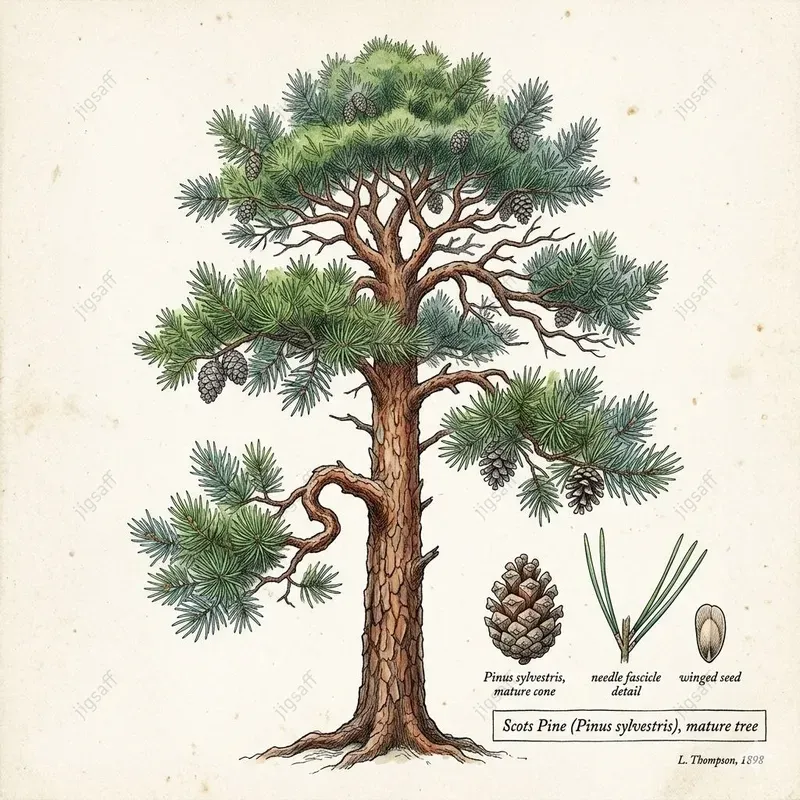 Botanical Watercolor Tree Art