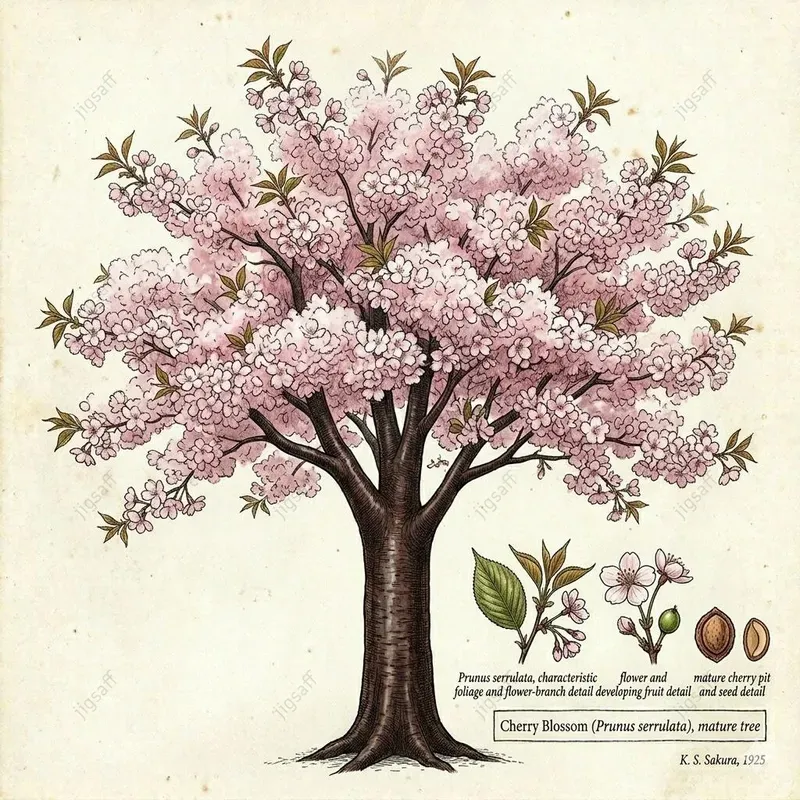 Botanical Watercolor Tree Art