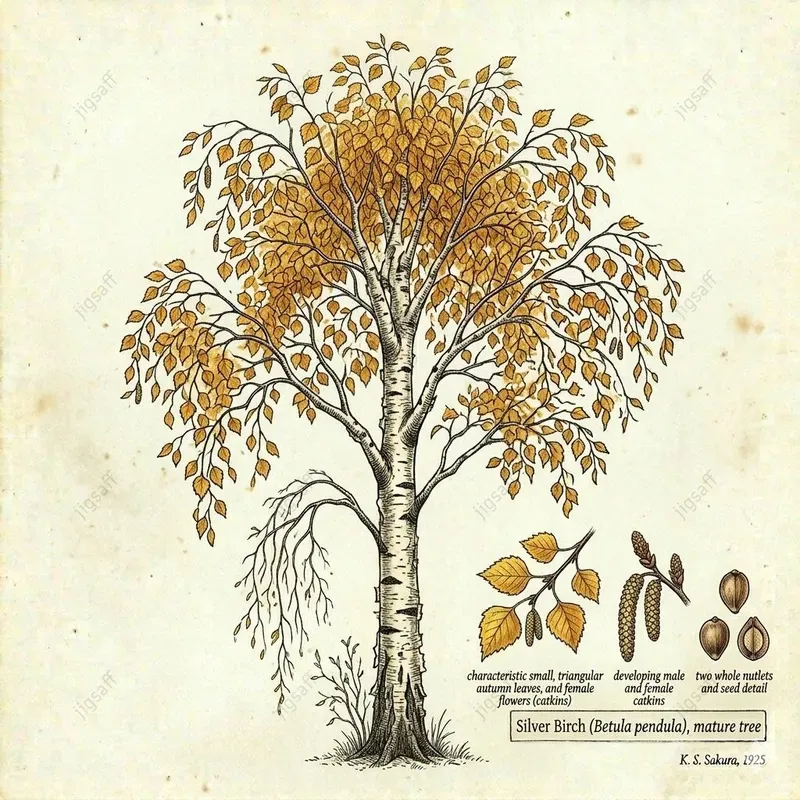 Botanical Watercolor Tree Art