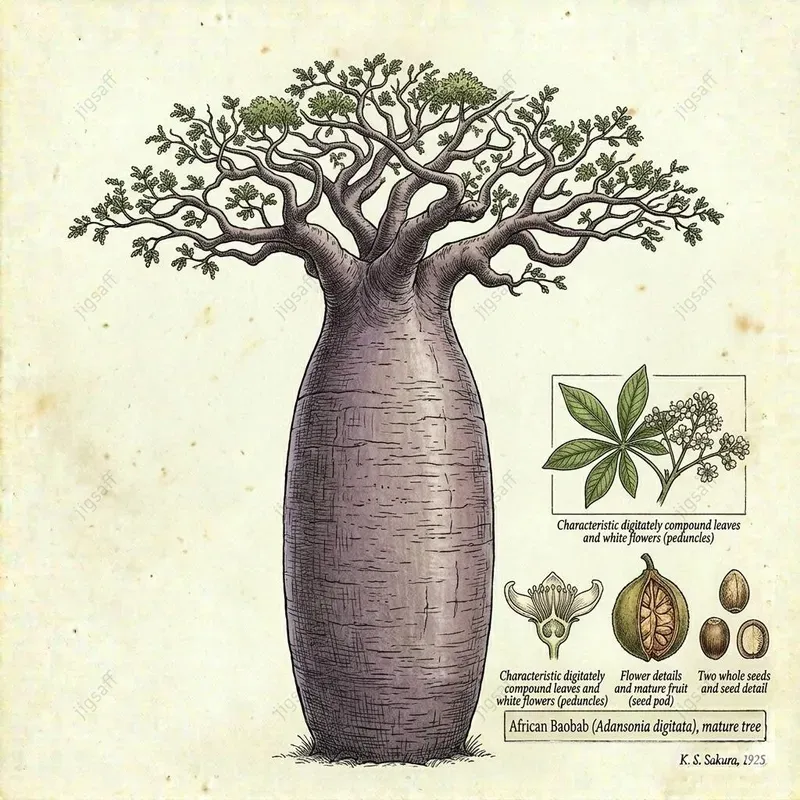 Botanical Watercolor Tree Art