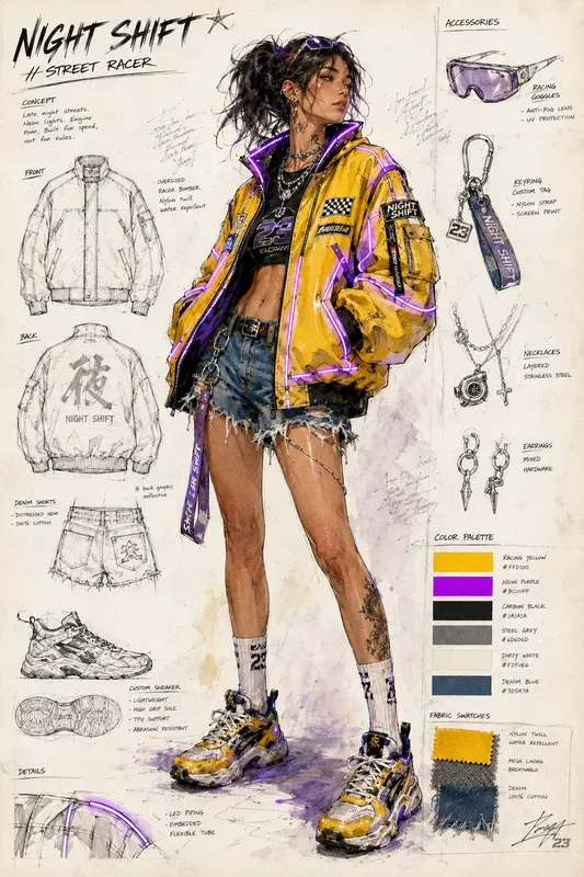 Mixed Media Fashion Sketch Sheets
