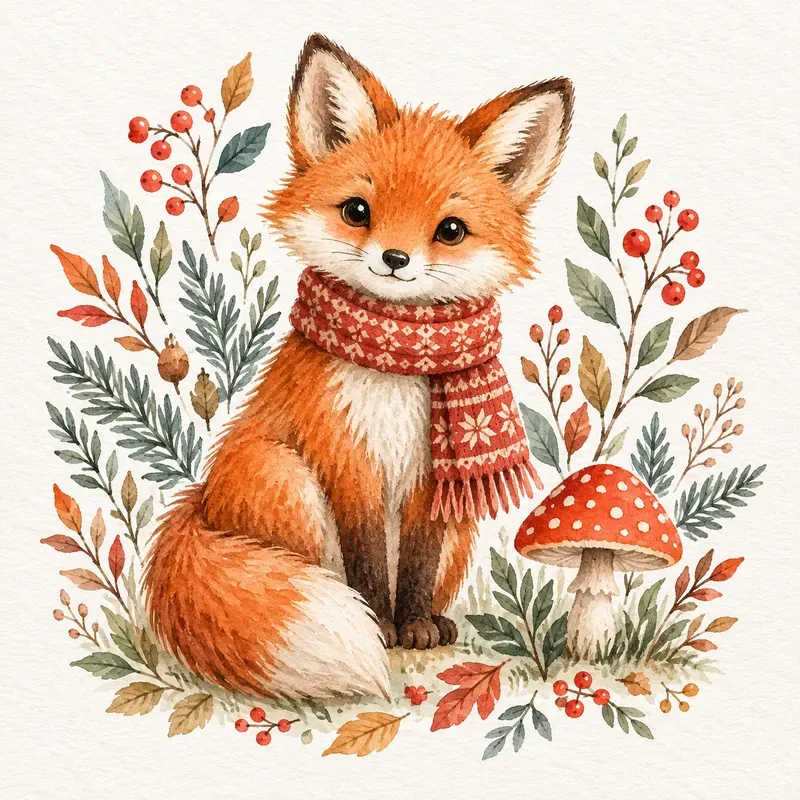 Cozy Folk Watercolor Illustrations