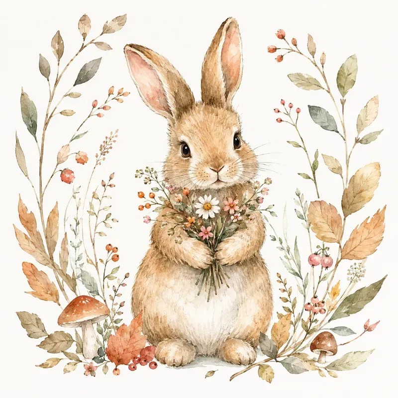 Cozy Folk Watercolor Illustrations