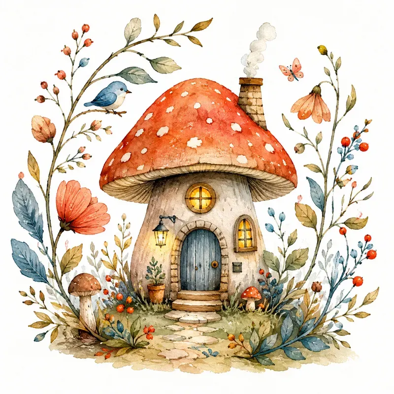 Cozy Folk Watercolor Illustrations