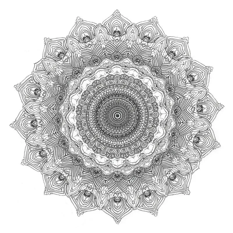 High Detail Mandala Pencil Sketches