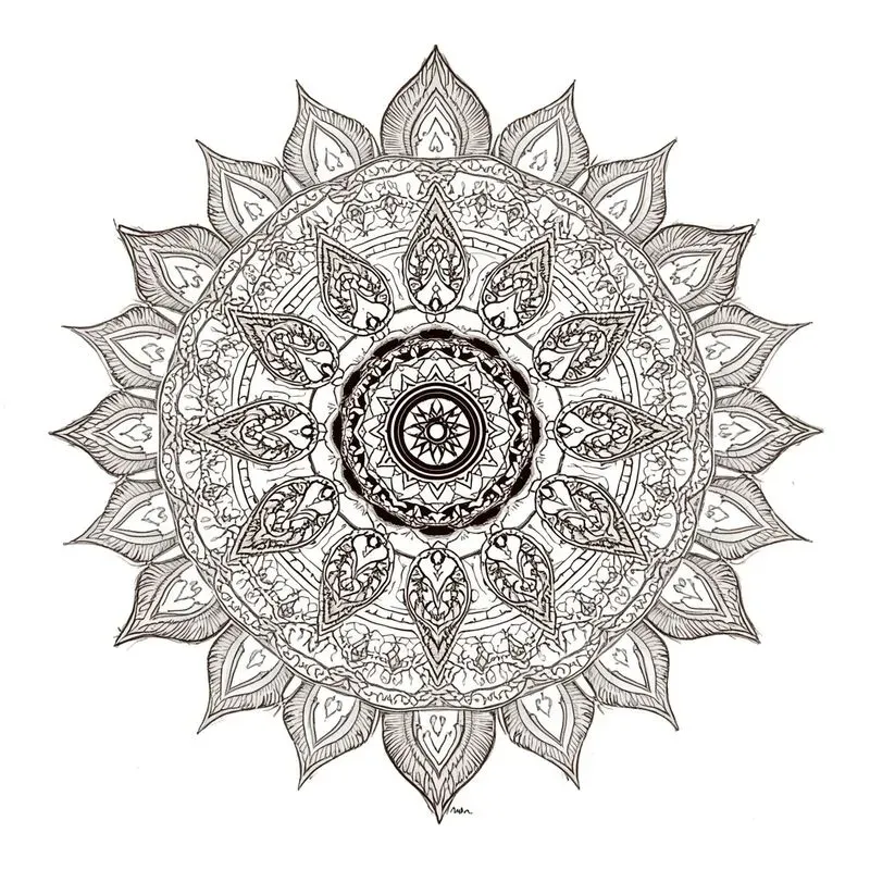 High Detail Mandala Pencil Sketches