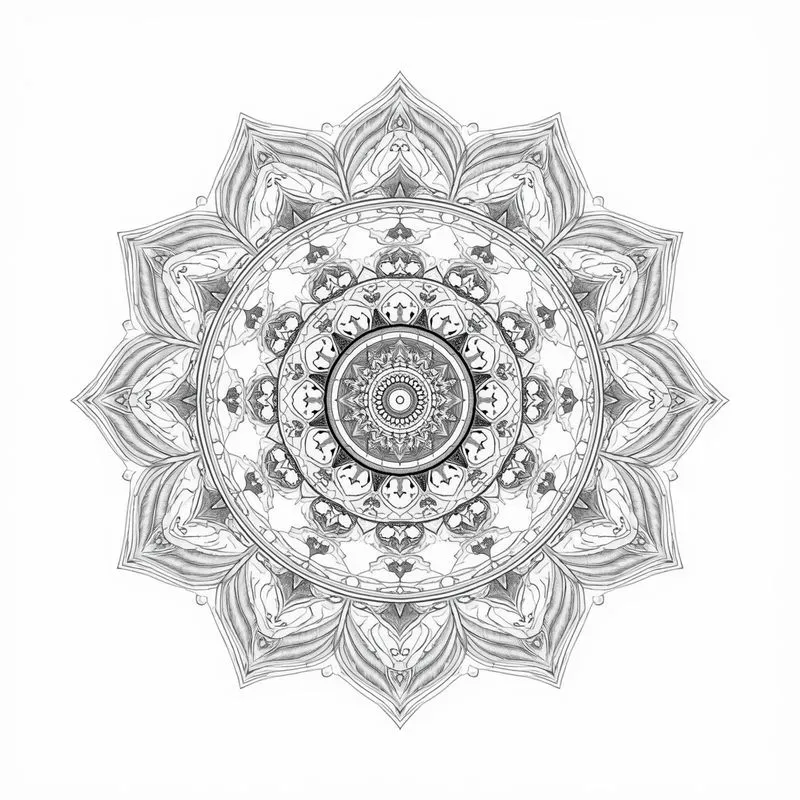 High Detail Mandala Pencil Sketches