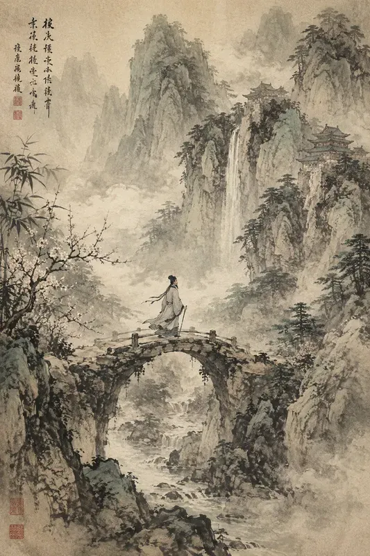 Asian Watercolor Scene Generator