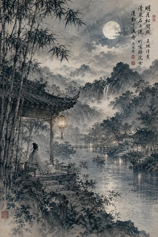 Asian Watercolor Scene Generator