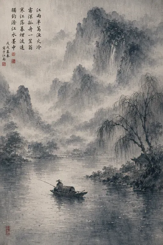 Asian Watercolor Scene Generator