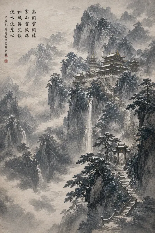 Asian Watercolor Scene Generator