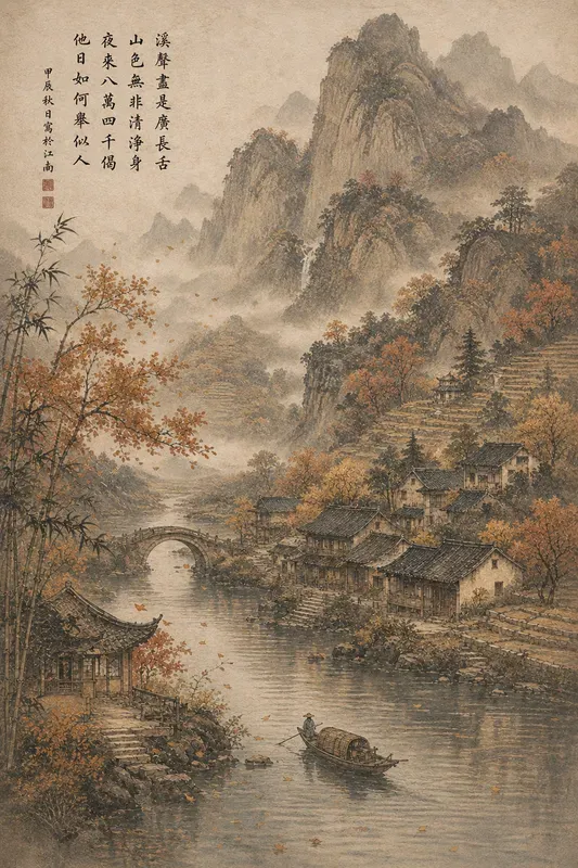 Asian Watercolor Scene Generator
