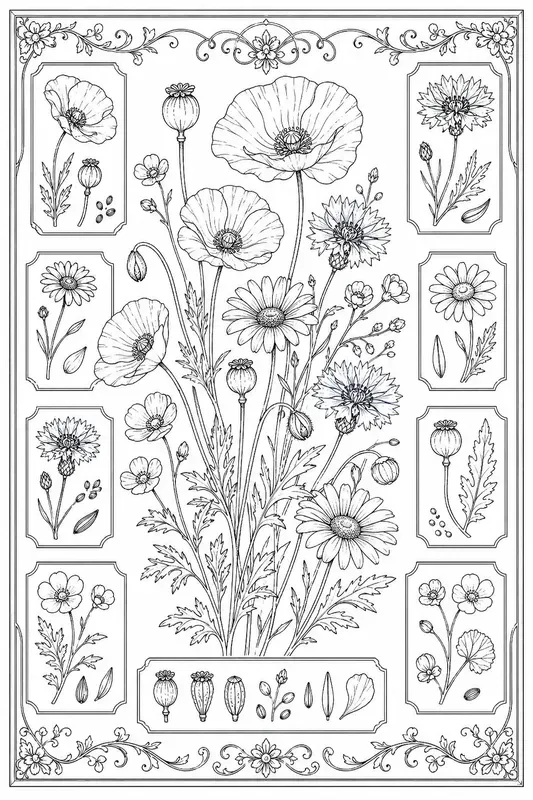Vintage Botanical Illustrations Line Art