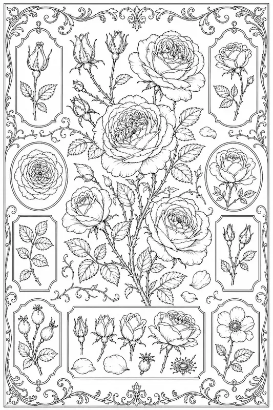 Vintage Botanical Illustrations Line Art