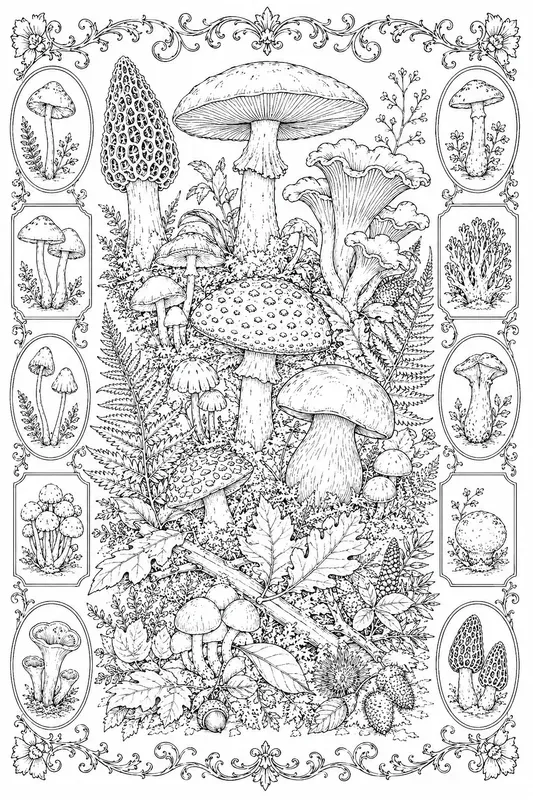 Vintage Botanical Illustrations Line Art