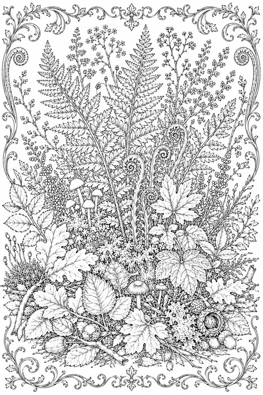 Vintage Botanical Illustrations Line Art